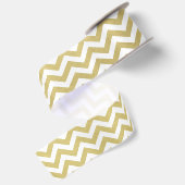 Gold Foil White Chevron Pattern Lint (Achterkant)