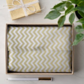 Gold Foil White Chevron Pattern Tissuepapier (Geschenk)