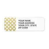 Gold Foil White Diamond Cirtern Pattern Etiket (Voorkant)