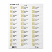 Gold Foil White Diamond Cirtern Pattern Etiket (Full Sheet)