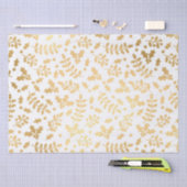 Gold Foil & White Holly Winter Kerstmis Tissuepapier (Craft)