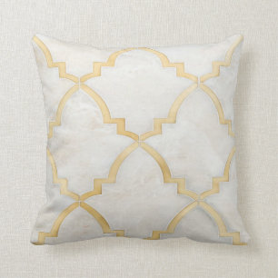Gold Foil White Marble Pillow Kussen