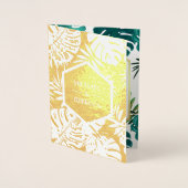 Gold Foil White Monstera Turquoise Faire-part de m (Devant)