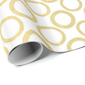Gold Foil White Polka Dots Pattern Cadeaupapier (Rol Hoek)