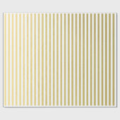Gold Foil White Stripes Pattern Cadeaupapier (Vlak)