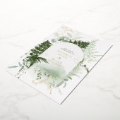 Gold Foil Wild Fern Greenery Waterverf Wedding Folie Uitnodiging (Gedraaid)
