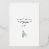 Gold Foil Wild Fern Greenery Waterverf Wedding Folie Uitnodiging (Achterkant)