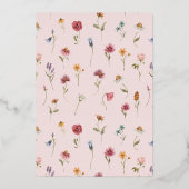 Gold Foil Wildflower Girl Baby shower Folie Uitnodiging (Achterkant)