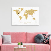 Gold Foil World Map Mariage Autre livre d'or (Insitu(Salon))