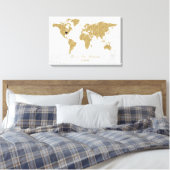 Gold Foil World Map Mariage Autre livre d'or (Insitu(Chambre))