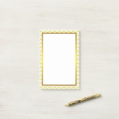 Gold Foil Yellow Limoen Chevron Zigzag Pattern Post-it® Notes (Op bureau)