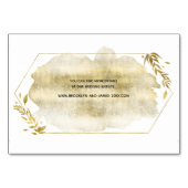 Gold Foliage Effet Mariage Cartes d'hébergement (Dos)