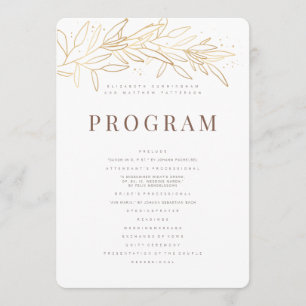 Gold Foliage Modern + Minimalistisch huwelijk Programma
