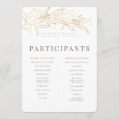 Gold Foliage Modern + Minimalistisch huwelijk Programma (Achterkant)