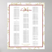 Gold Foliage Seating Chart AZ Poster (Voorkant)