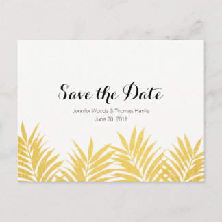 Gold Foliated Clean Simple Save the Date Briefkaar Aankondigingskaart