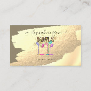 Gold Folie Brush Stroke Sparkle Nail Polish Visitekaartje