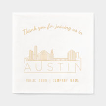 Gold Folie Custom Austin Corporate Event Servetten