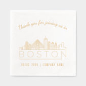 Gold Folie Custom Boston Corporate Event Servetten (Voorkant)