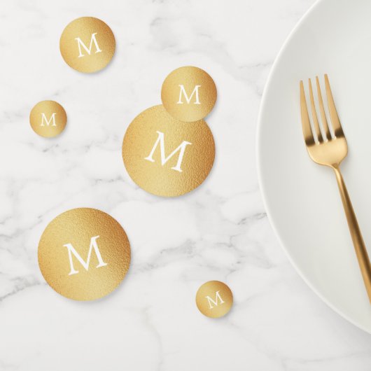 Gold Folie Effect Monogram Huwelijk Confetti (Groep)