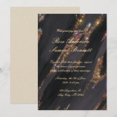 Gold Folie Elegant Monogram Huwelijksuitnodiging Kaart (Voorkant / Achterkant)