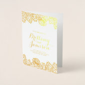 Gold Folie Kant Elegant Trouwprogramma Kaarten (Voorkant)