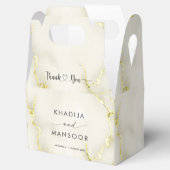 Gold Folie Marmeren Textuur Trouwen Dank u Bedankdoosjes (Geopend)