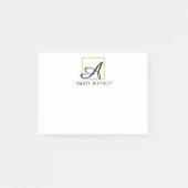Gold Folie Monogram Moderne Post Het Noteert Post-it® Notes (Voorkant)