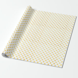 Gold Folie Polka Dots Modern Holiday Wit Metallic Cadeaupapier