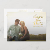 Gold Folie Save the Date Typography Aankondiging (Voorkant / Achterkant)