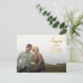 Gold Folie Save the Date Typography Aankondiging (Staand voorkant)