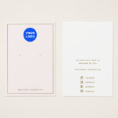 Gold Font Ajouter Logo Pink oreille bijouterie Dis (Devant & derrière)