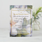 Gold Fonts, Ivory Magnolias Wedding Kaart (Staand voorkant)