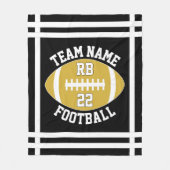 Gold Football Team Name, Player Position & Number Fleece Deken (Voorkant)