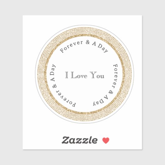 Gold Forever Love Wedding Sticker (Vel)