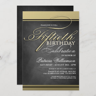 Gold Formal 50e anniversaire Invitations