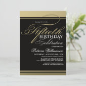 Gold Formal 50e anniversaire Invitations (Debout devant)