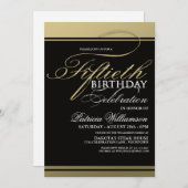Gold Formal 50e anniversaire Invitations (Devant / Derrière)