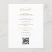 Gold Formal QR Code Budget Weduwen Uitnodiging (Achterkant)