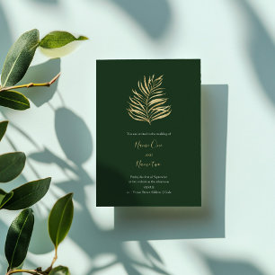 Gold forrest leaf bruiloft kaart