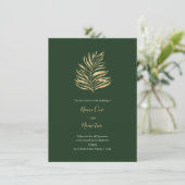 Gold forrest leaf bruiloft kaart (Staand voorkant)