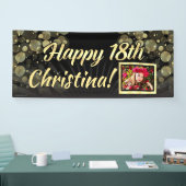 Gold Foto 18e geboortedag Decoratie Spandoek (Beurs)