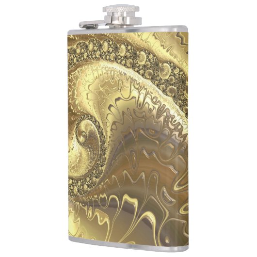 Gold Fractal Art Heupfles (Links)