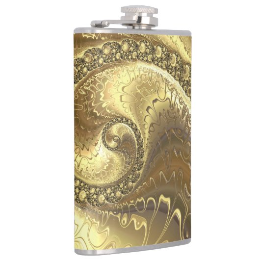 Gold Fractal Art Heupfles (Rechts)