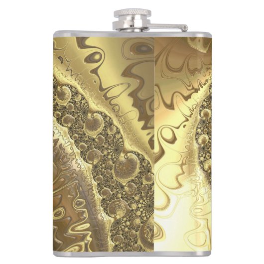 Gold Fractal Art Heupfles (Achterkant)
