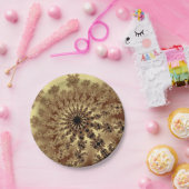 Gold Fractal Papieren Bordje (Feest)