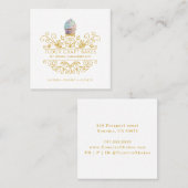 Gold Frame Bakery Baker's Logo Carte de visite (Devant / Derrière)