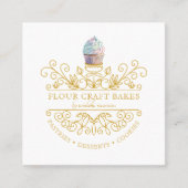 Gold Frame Bakery Baker's Logo Carte de visite (Devant)
