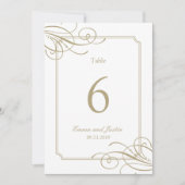 Gold Frame Classic Mariage Numéros de table (Devant)