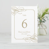 Gold Frame Classic Mariage Numéros de table (Debout devant)